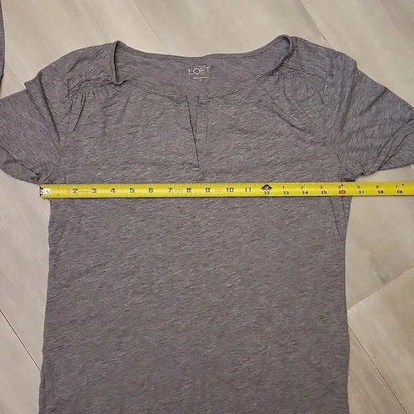 🛍Ann Taylor Loft Basic Long Sleeve‎ Top Grey Womens Size Small - Picture 7 of 7